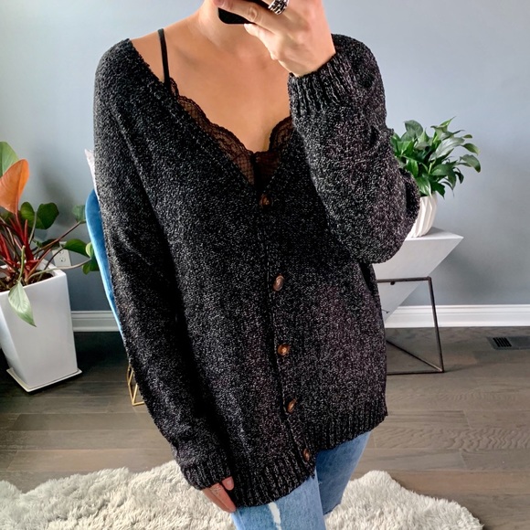 ◾️Bryan Button down Cardigan Black - Picture 2 of 7